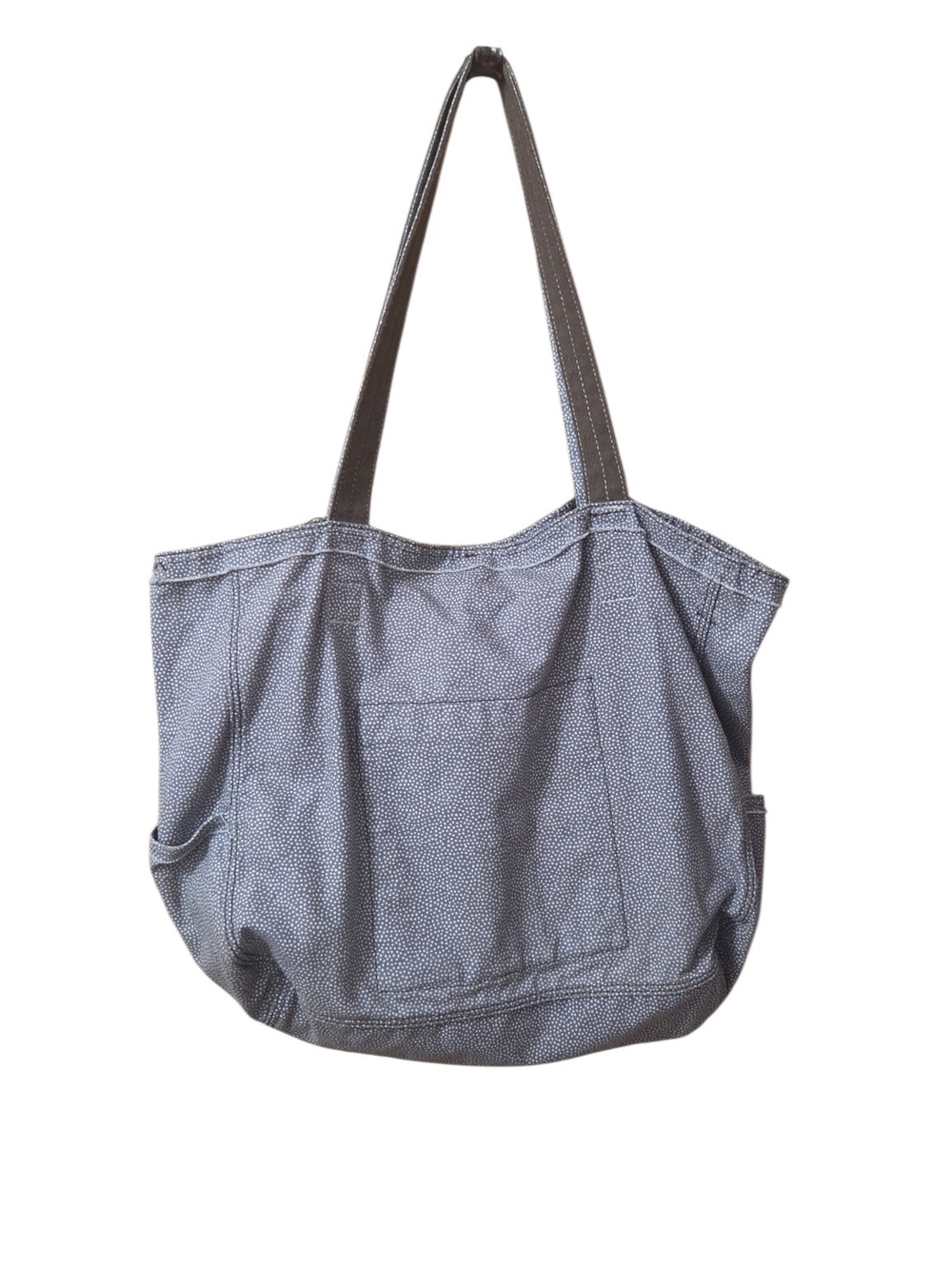 thirty-one Brown Patterned Canvas Tote with Dark Handles